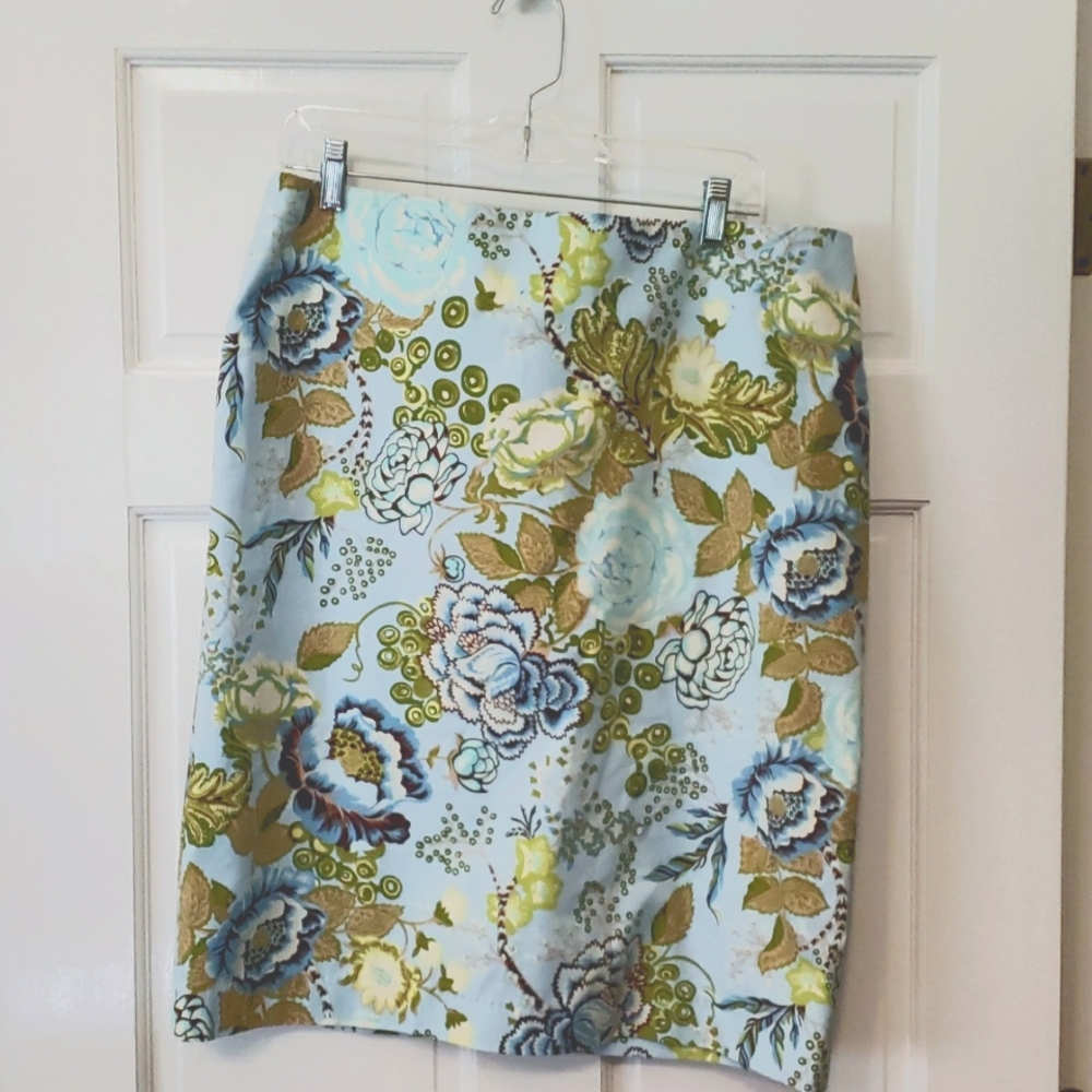 Talbots size 14 Robin's egg blue floral